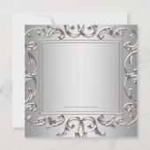 Faire-part de Baby Shower Prince Bleu Argent (Dos)