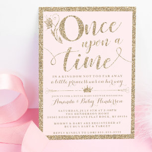 Faire-Part de Baby Shower Princesse Il était une f