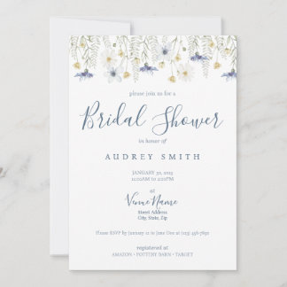 Faire-Part de Baby Shower 'Quelque Chose de Bleu'