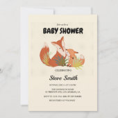 Faire-part de Baby Shower Renard Mignon - Thème Fo (Devant)