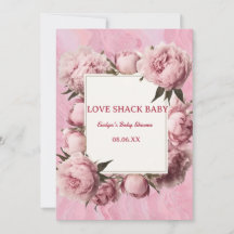 Faire-part de Baby Shower Rose Bow Love Shack - Él