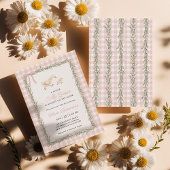 Faire-part de Baby Shower Rose Gingham Vert pour u