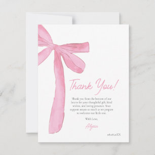 Faire-part de baby shower Ruban Rose Pâle Dessiné