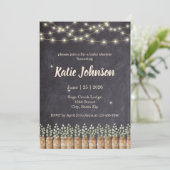 Faire-Part de Baby Shower Rustique avec Pot Mason (Debout devant)