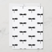 Faire-part de Baby Shower Rustique Libellules Noir (Dos)