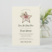 Faire-Part de Baby Shower Rustique Noël Joyeux (Debout devant)