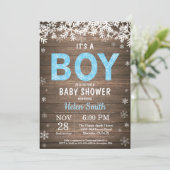 Faire-part de Baby Shower Rustique pour Garçon Béb (Debout devant)