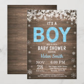 Faire-part de Baby Shower Rustique pour Garçon Béb (Devant / Derrière)