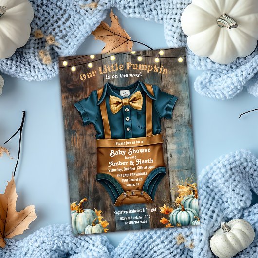 Faire-part de Baby Shower Rustique pour un Petit C