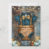Faire-part de Baby Shower Rustique pour un Petit C (Devant)
