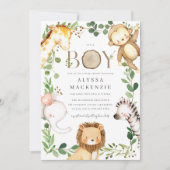 Faire-part de Baby Shower Safari (Devant)