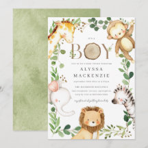 Faire-part de Baby Shower Safari