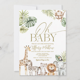Faire-part de Baby Shower Safari Modifiable