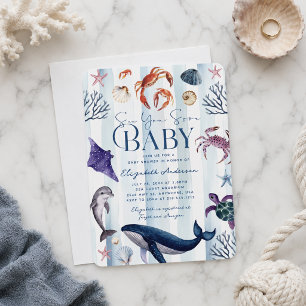Faire-part de Baby Shower Sea You Soon Baby Sealif