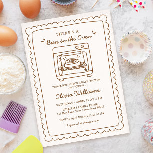 Faire-Part de Baby Shower Simple Bun in the Oven