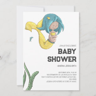 Faire-part de Baby Shower Sirène Fantaisiste