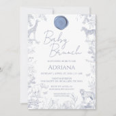 Faire-part de Baby Shower sur le thème Bébé Bleu F (Devant)