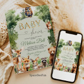 Faire-part de Baby Shower sur le thème de la forêt
