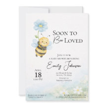 Faire-part de Baby Shower sur le thème de l'abeill
