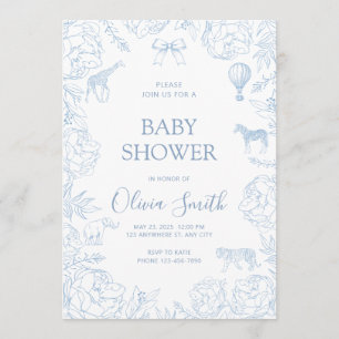 Faire-part de Baby Shower sur le thème des animaux