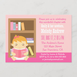 Faire-part de Baby Shower sur le thème du livre mi