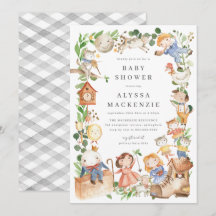 Faire-part de Baby Shower sur les Comptines