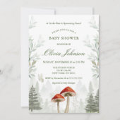 Faire-part de Baby Shower Thème Champignon Vert Do (Devant)