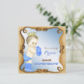 Faire-part de Baby Shower Thème Cowboy (Debout devant)