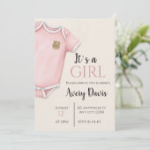 Faire-part de Baby Shower Thin Blue Line Bébé, Ros (Debout devant)