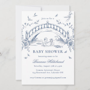 Faire-part de Baby Shower Toile Chinoiserie Lac de