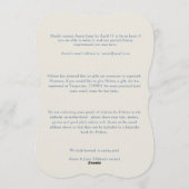 Faire-part de Baby Shower Toile Florale Antique (Dos)