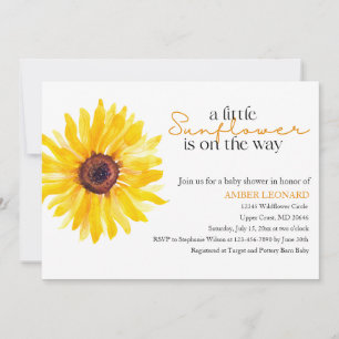Faire-part de Baby Shower Tournesol Floral édita