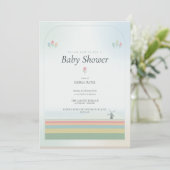 Faire-part de Baby Shower Tulipe - version Ciel Cl (Debout devant)