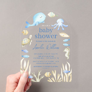 Faire-part de Baby Shower Underwater Whimsy