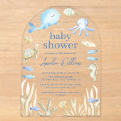 Faire-part de Baby Shower Underwater Whimsy (Recto)