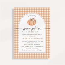 Faire-part de Baby Shower : Une petite citrouille