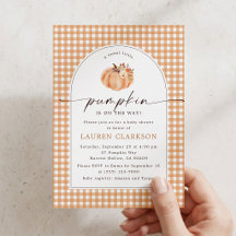 Faire-part de Baby Shower : Une petite citrouille