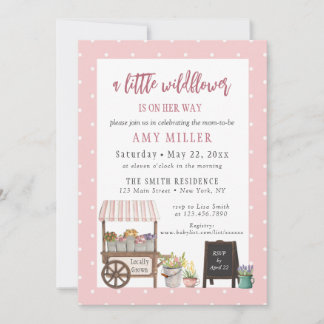 Faire-part de Baby Shower 'Une Petite Fleur Sauvag