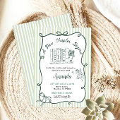 Faire-part de Baby Shower Vert Conte de Fées