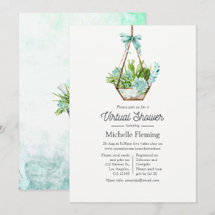 Faire-part de Baby Shower Virtuel de Succulents en