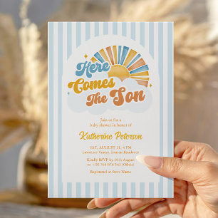 Faire-part de Baby Shower « Voici venir le fils »