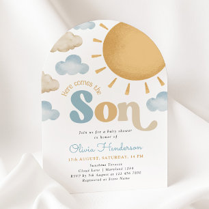 Faire-part de Baby Shower "Voici venir le fils Sun