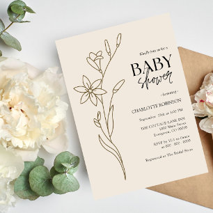 Faire-part de Baby Shower Wildflower