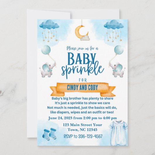 Faire-part de Baby Sprinkle (Devant)