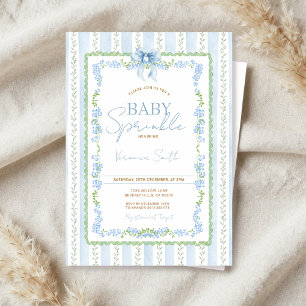 Faire-part de Baby Sprinkle Bleu à l'Arc Vintage