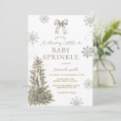 Faire-part de Baby Sprinkle Flocons d'Argent (Debout devant)