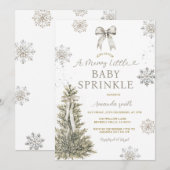 Faire-part de Baby Sprinkle Flocons d'Argent (Devant / Derrière)