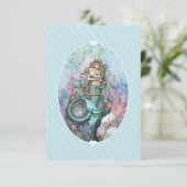 Faire-part de Baby Sprinkle Insert Mermaid et bébé (Debout devant)