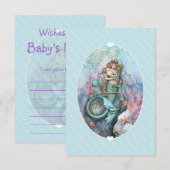 Faire-part de Baby Sprinkle Insert Mermaid et bébé (Devant / Derrière)