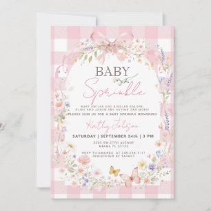 Faire-part de Baby Sprinkle Papillon Fleur Sauvage
